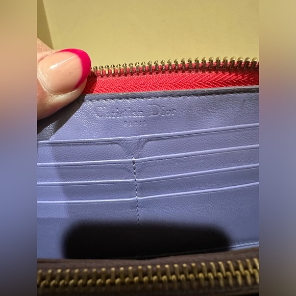 Dior Trotter Patent Orange Long Zip Wallet - Picture 5 of 10